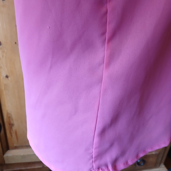 80s Vintage Rose Embroidered Blouse Scalloped Hem Bubblegum Pink Size S Coquette - Picture 12 of 14